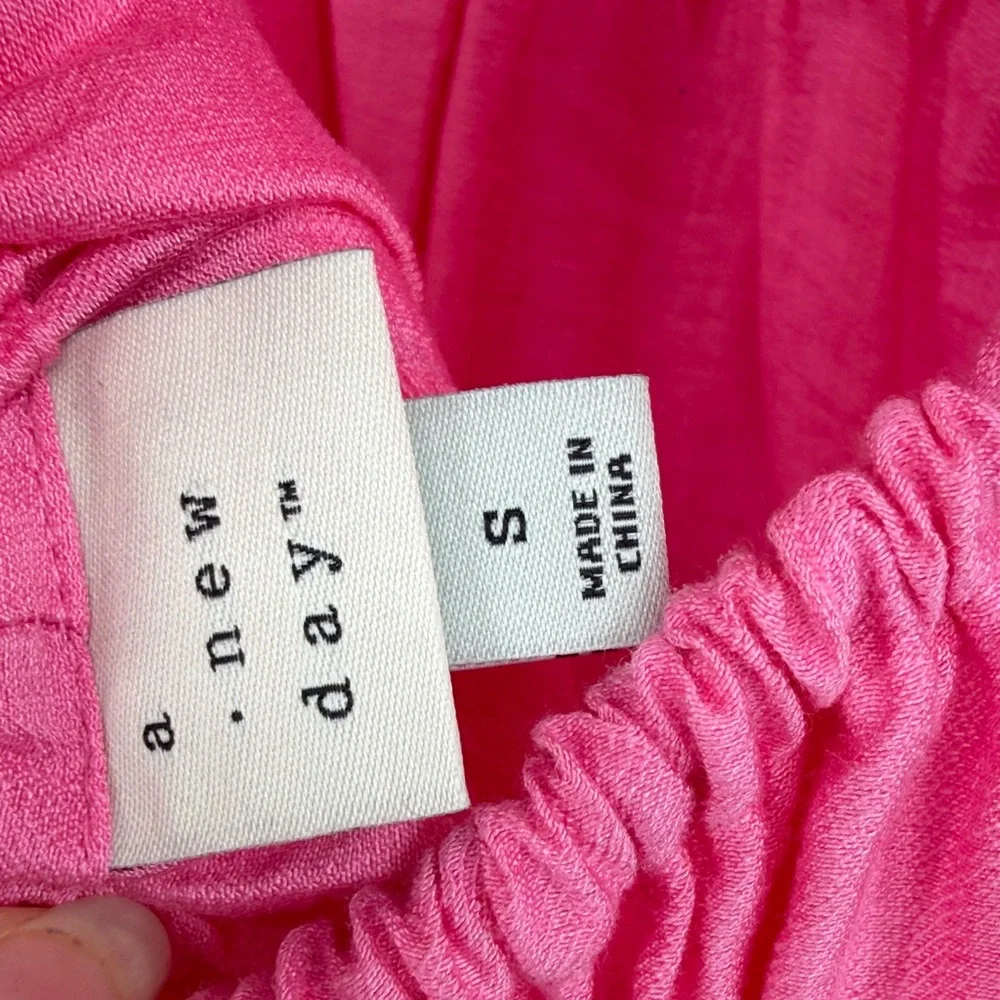 a new day Target Pink Puff-Sleeve Maxi Dress tie back size small - Picture 5 of 5